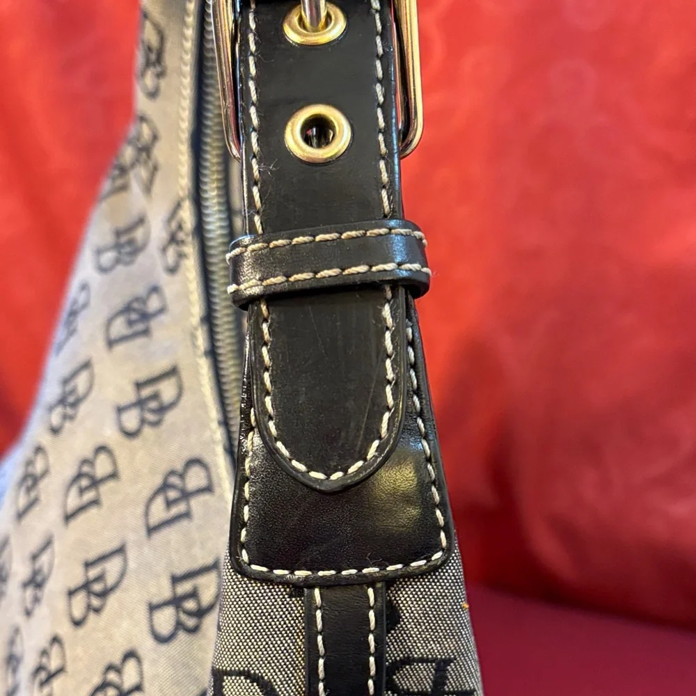 Dooney & Bourke Tan and Black Logo Hobo Bag